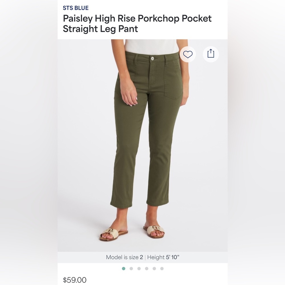 STS Blue Paisley High Rise Porkchop Pocket Straight Leg Pant